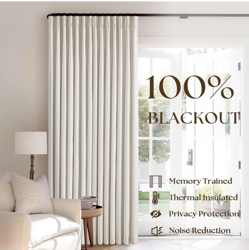 102 Inches Long Pinch Pleated Linen Blackout Farmhouse New - Picture 6 of 11